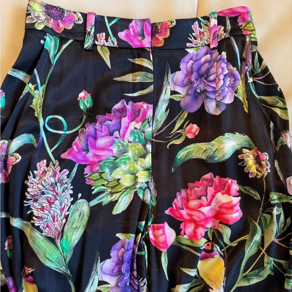 H&M High Waist Dressy Trouser Tropical Print - Picture 11 of 14